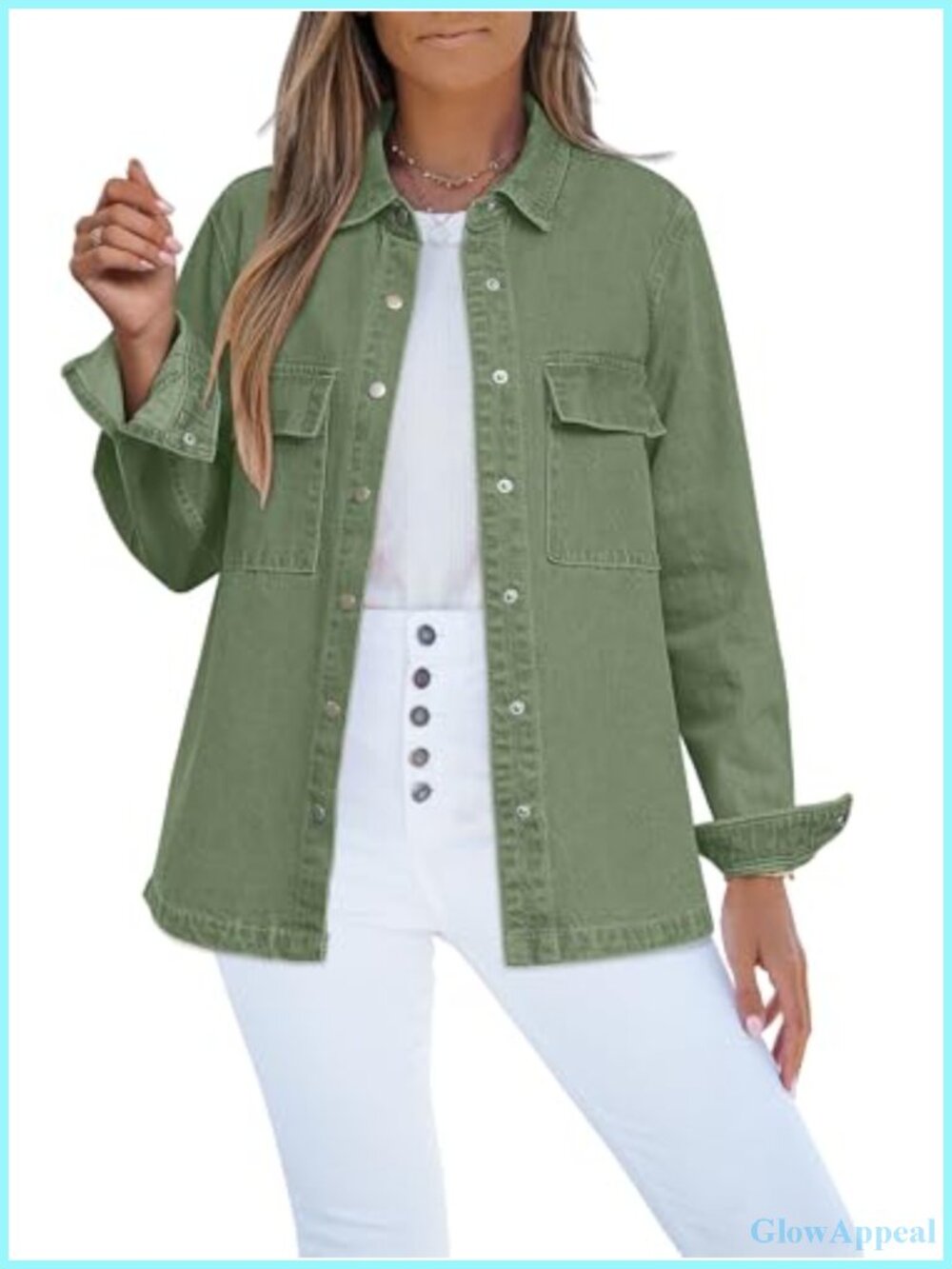 100% Cotton Oversized Button Down Denim Jacket with Pockets